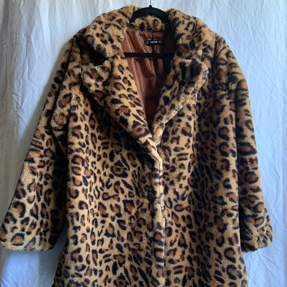 Leopard Print Teddy Coat